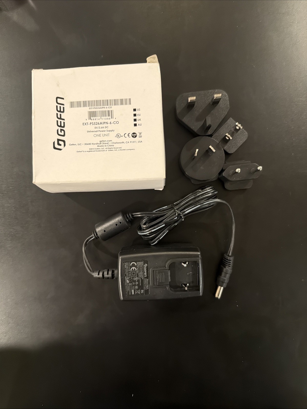 GEFEN Universal Power Adapter US/EU/UK/AU 5V/2.6A DC