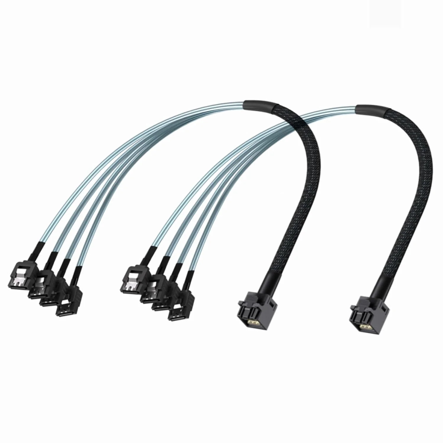 10Gtek MiniSAS HD SFF-8643 Breakout to 4xSATA Cable, for Server JBOD/Storage Tra