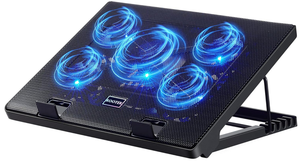 Base refrigerante para portátil con 5 ventiladores silenciosos, compatible con p