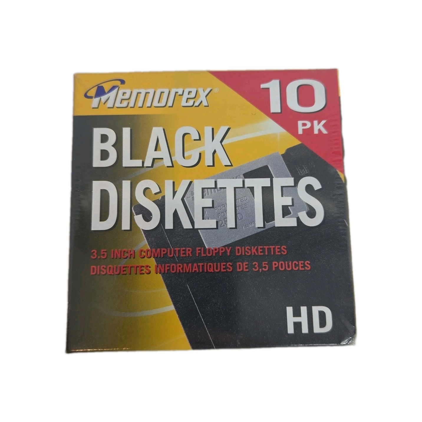 Memorex 10 Pk Black 3.5 Inch Diskettes New Sealed