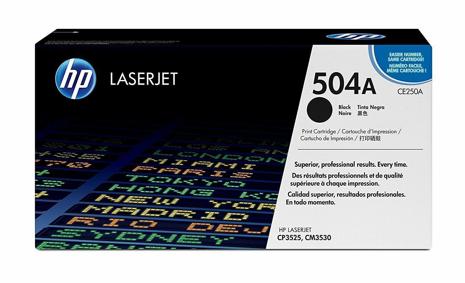 2 X HP Color LaserJet CP3520 CP3525 CP3530 Black Toner CE250A HP 504A