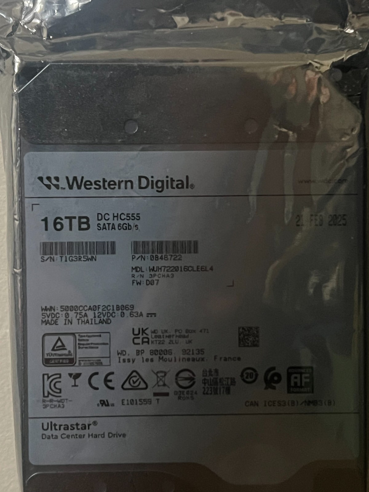 16TB Western Digital Ultrastar Enterprise Grade HDD (NEW) [OPEN BOX]