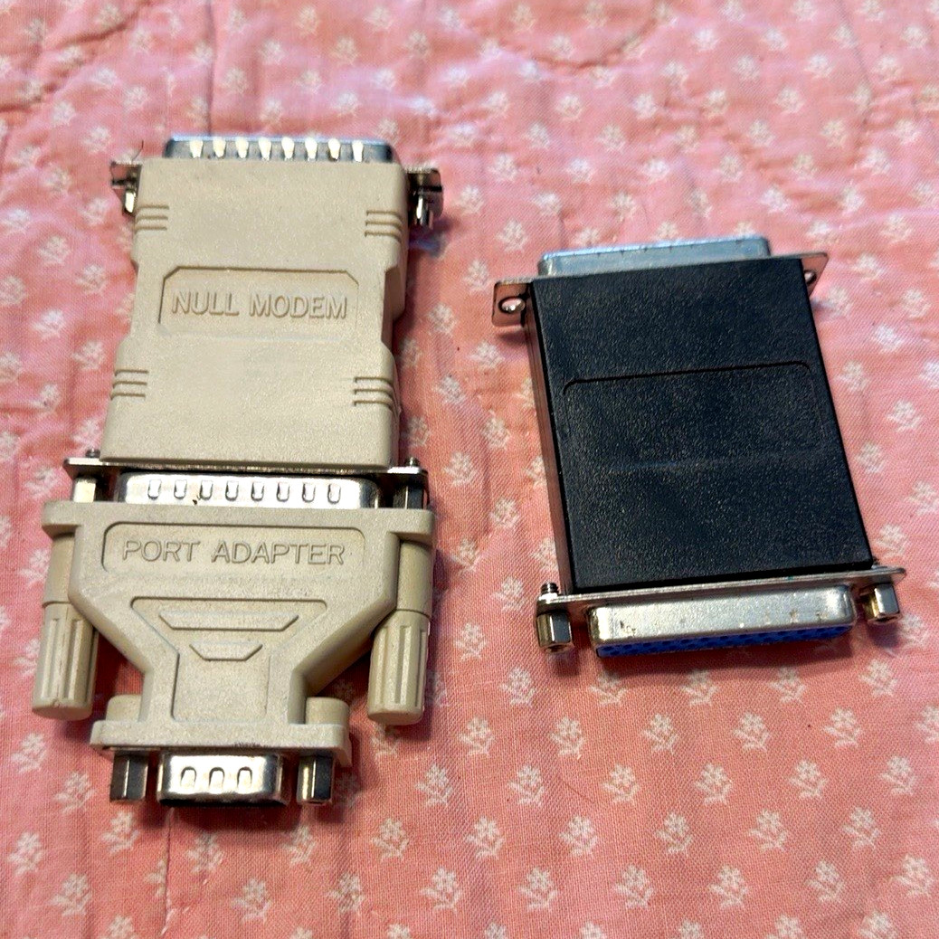 Vintage Radio Shack Null Modem Port Adapter DB25 DB9 RS-232 Serial Lot Tandy