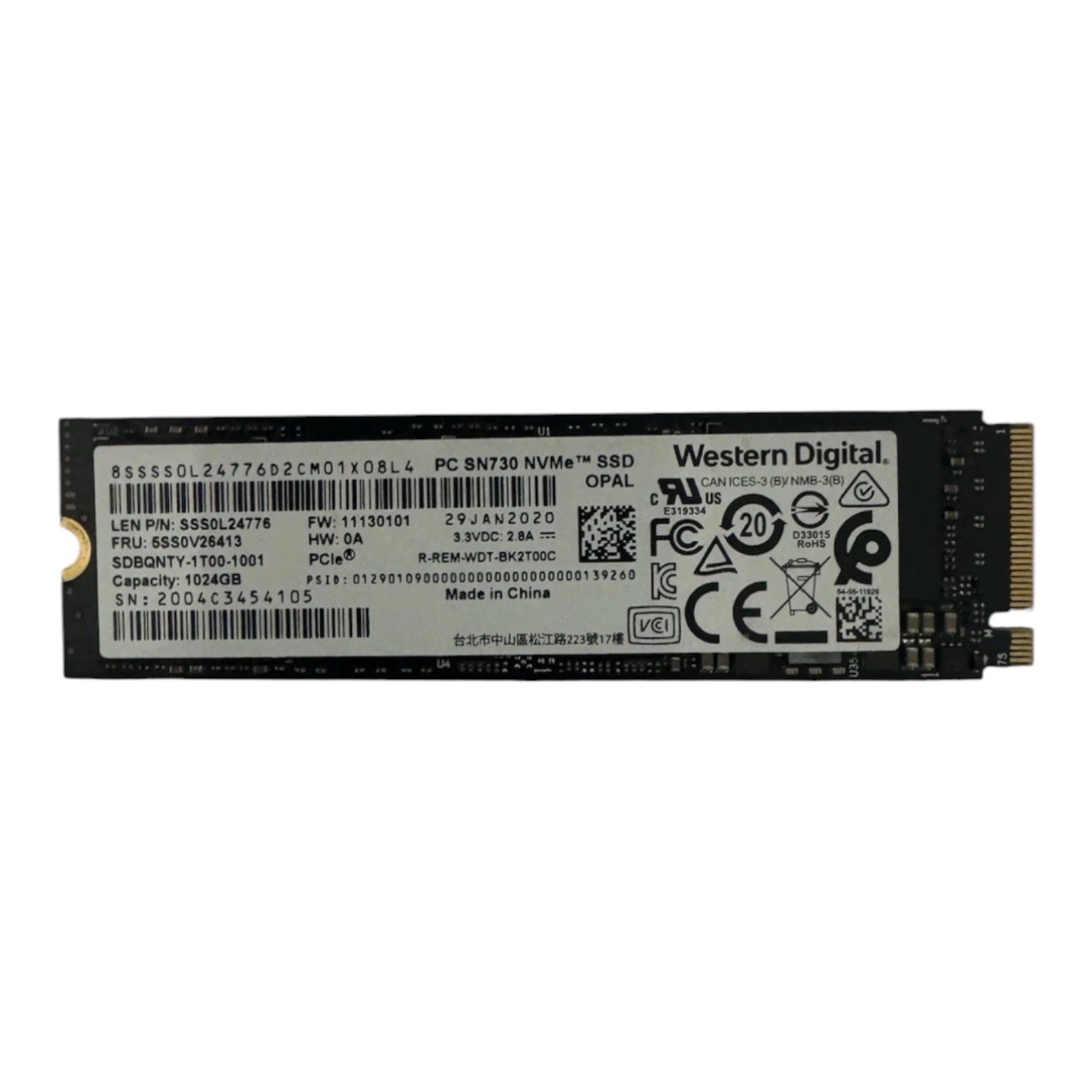 Western Digital PC SN730 1TB M.2 2280 PCIe NVMe Internal SSD SDBQNTY-1T00-1001