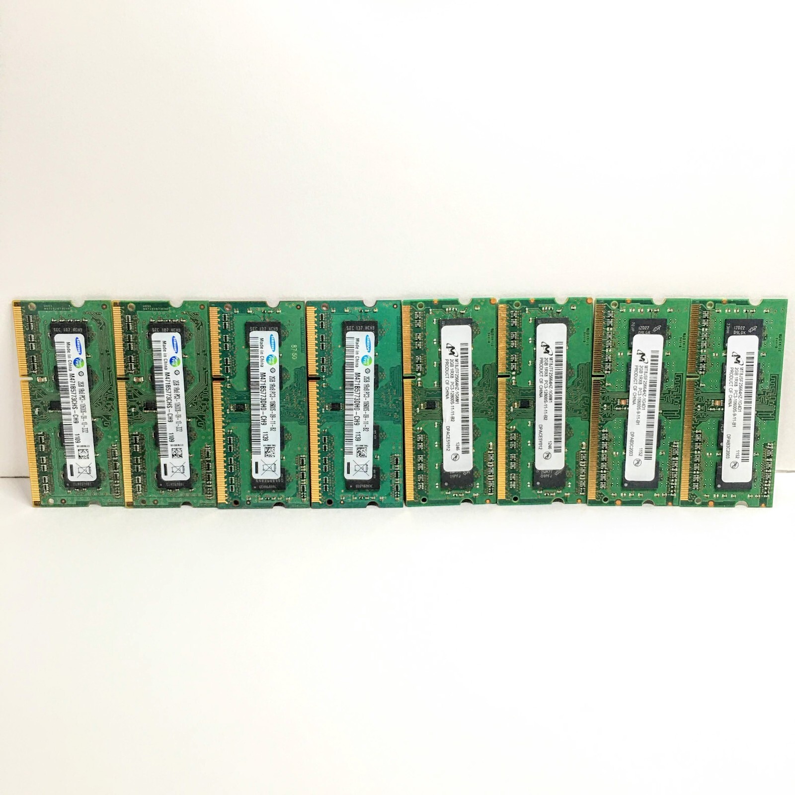 8x Mixed Lot of DDR3 RAM (8x 2GB) PC3-10600S 1333MHz Laptop SODIMM Memory