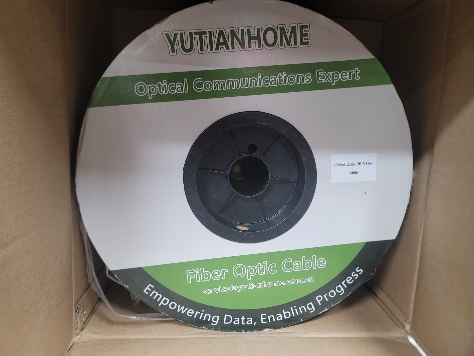 Yutianhome Fiber Optic Cable LC/uniboot-LC/uniboot  TPU 5.0mm 245m(800ft.) OM3