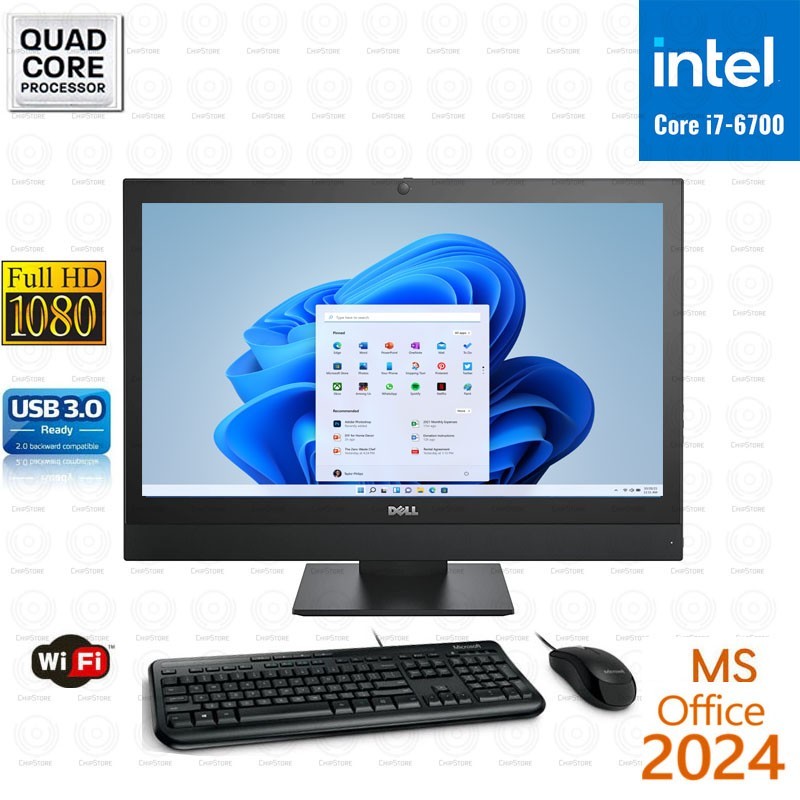 WINDOWS 11 Dell AIO 24" Computer Core i7 16GB RAM 500GB SSD Office 2024