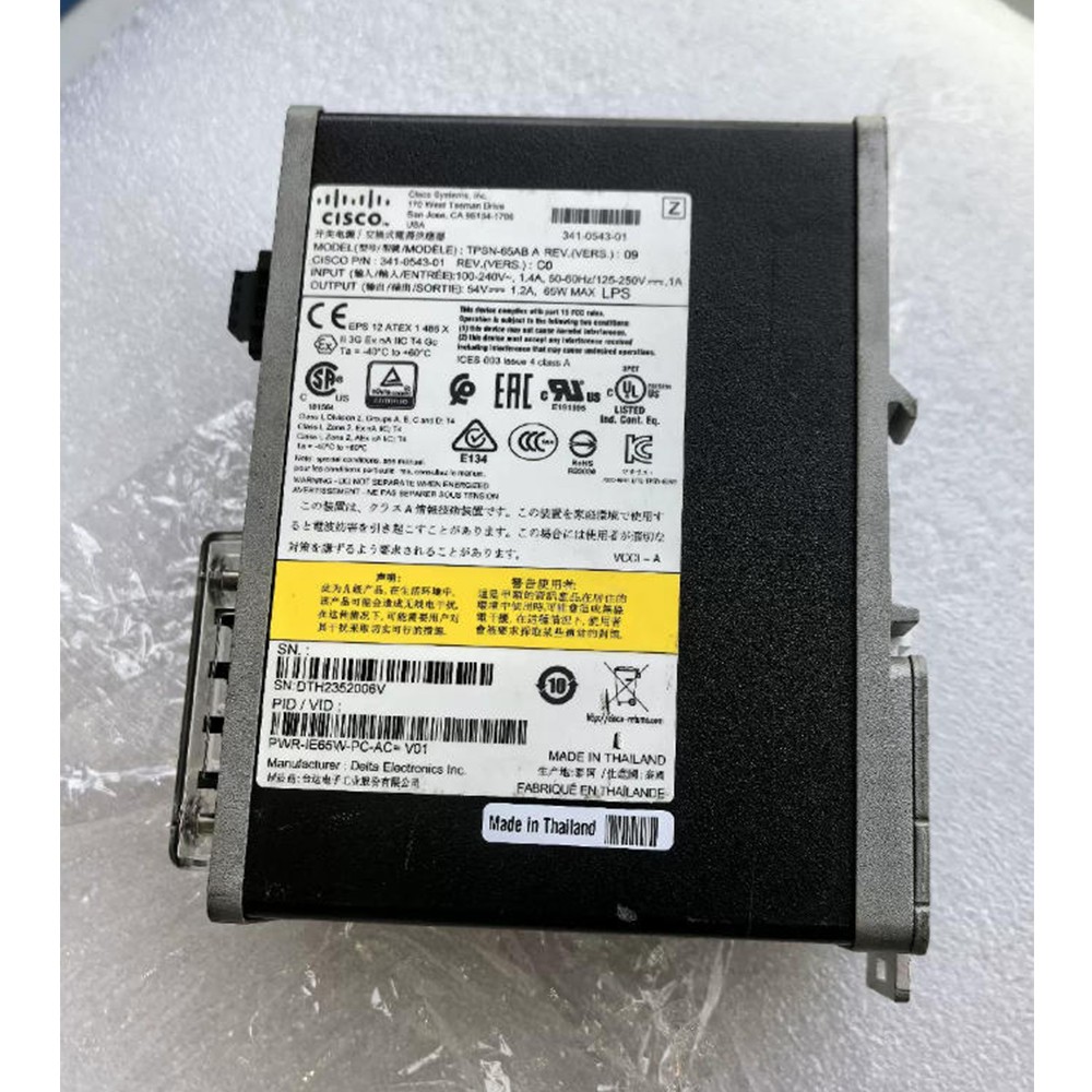 For Cisco PWR-IE65W-PC-AC IE Industrial Switch AC Power Supply TPSN-65AB A