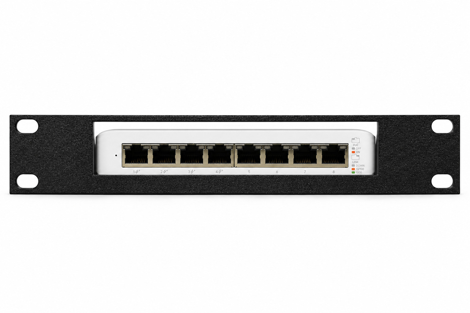 Ubiquiti UniFi USW-Lite-8-PoE 10-Inch 1U Rack Mount Black PETG Mount Only