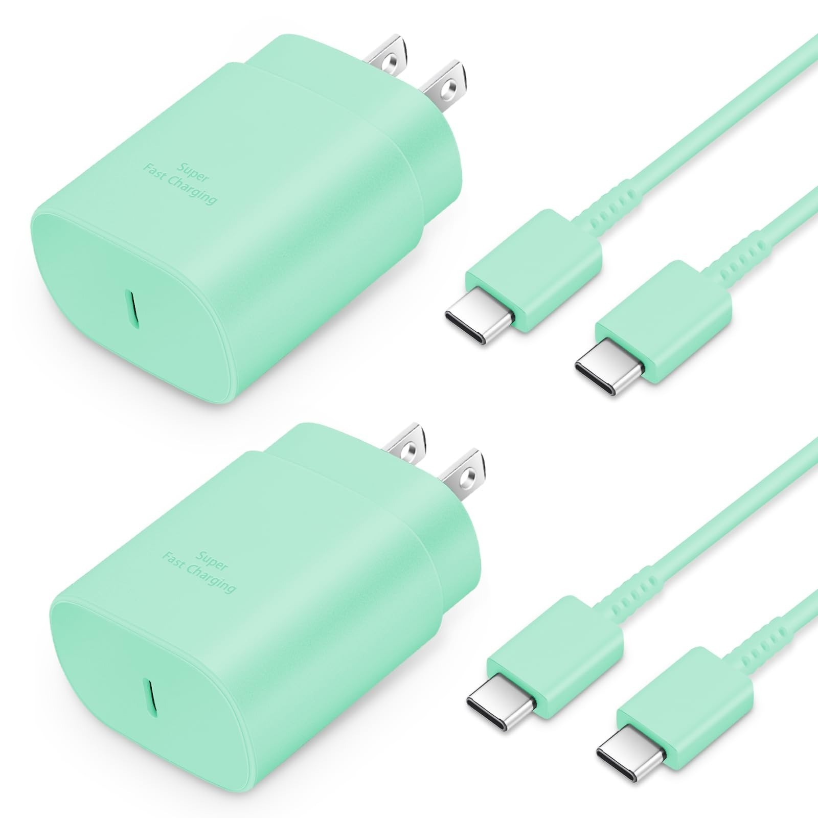 USB C Charger 25W Fast Charging 2-Pack with 6FT USB-C Cable PD 3.0