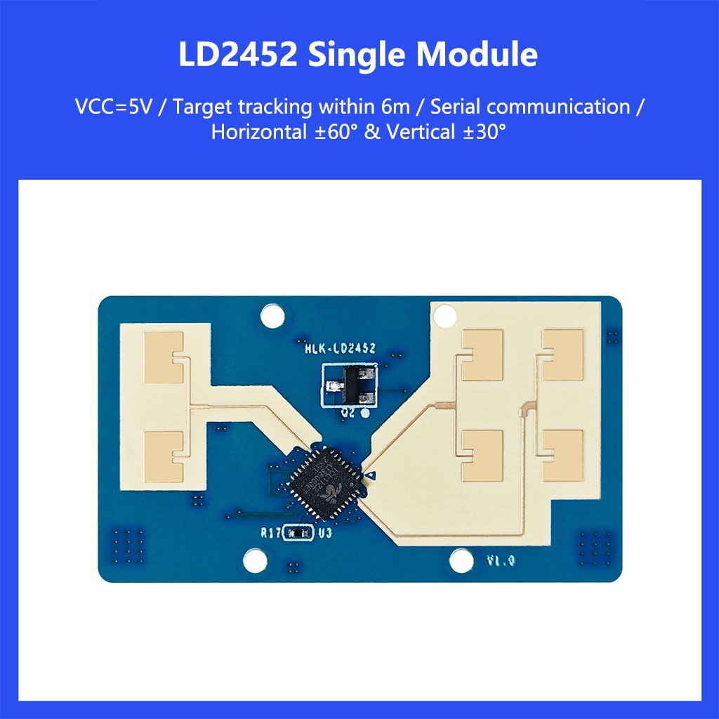 HI-LINK 24G 1T2R Multi-Target Radar LD2452 Human Tracking Wall Mount