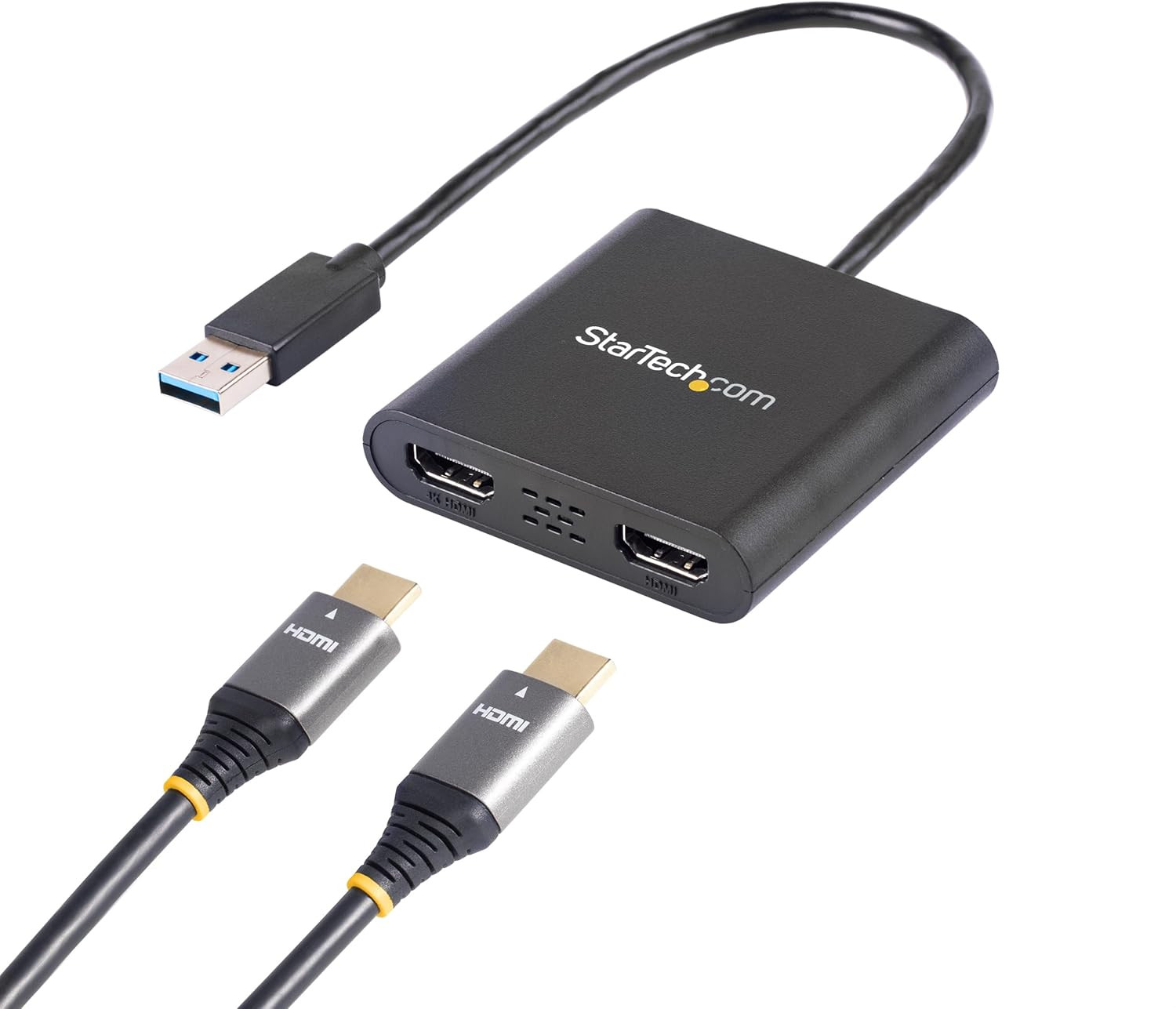 Adaptador USB A 3.0 a Dual HDMI para Windows Monitor Dual 4K 30Hz y 1080p 60Hz