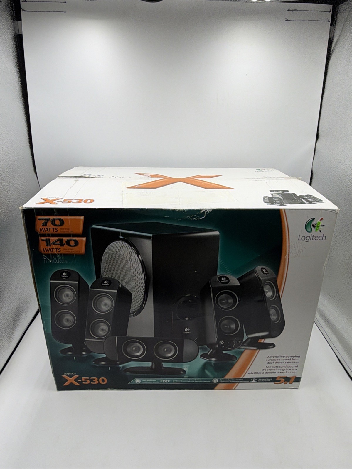 LOGITECH X-530 5.1 Surround Sound Computer Speakers and Sub-Woofer NEW IN BOX