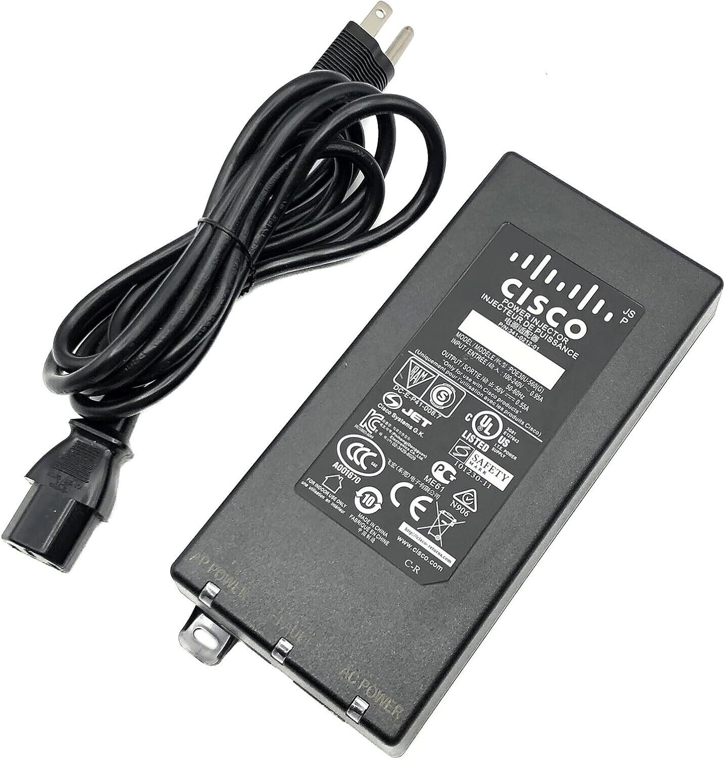 Original Cisco Meraki MA-INJ-4-US Power Injector 802.3at PoE 56V W/P.Cord OEM