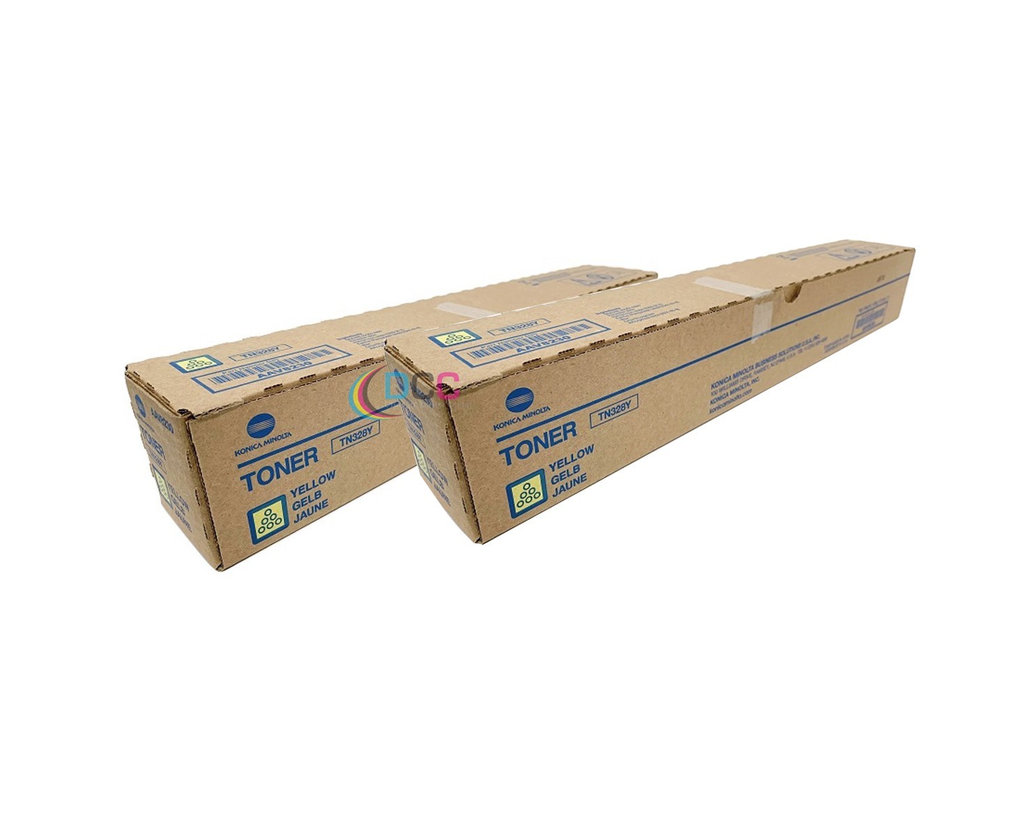 Genuine Konica Minolta LOT OF 2 TN328 (AAV8230) Yellow Toner Cartridge OEM