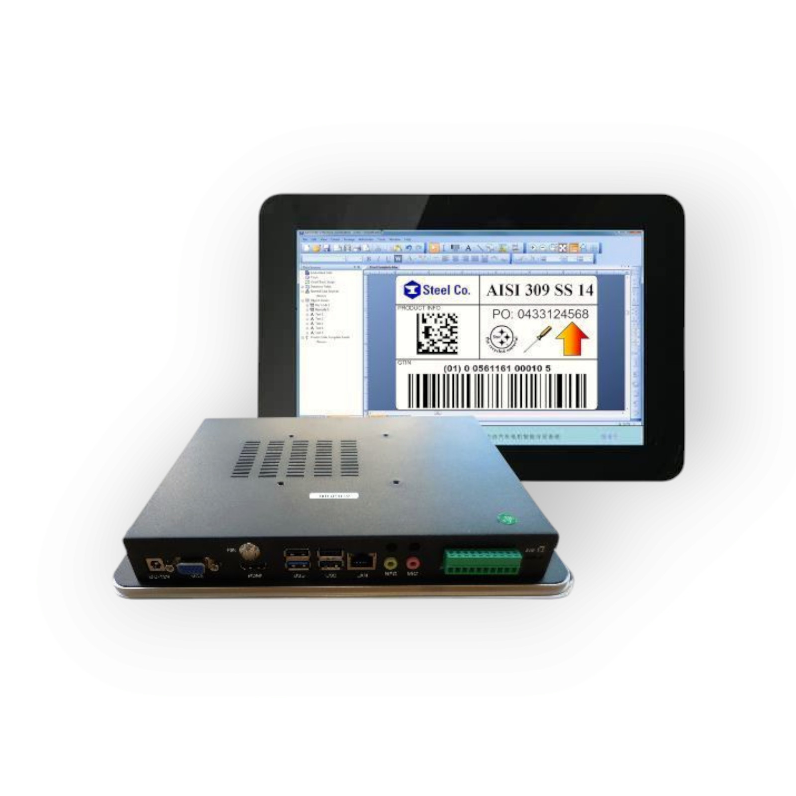 Industrial LCD Display Mount Computer  10 Inch LED Panel PC Touchscreen Monitor