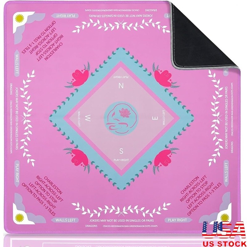 Tabletop Gaming Anti-Slip Mahjong Mat W/ Noise-Dampening Foam Beginner Friendly