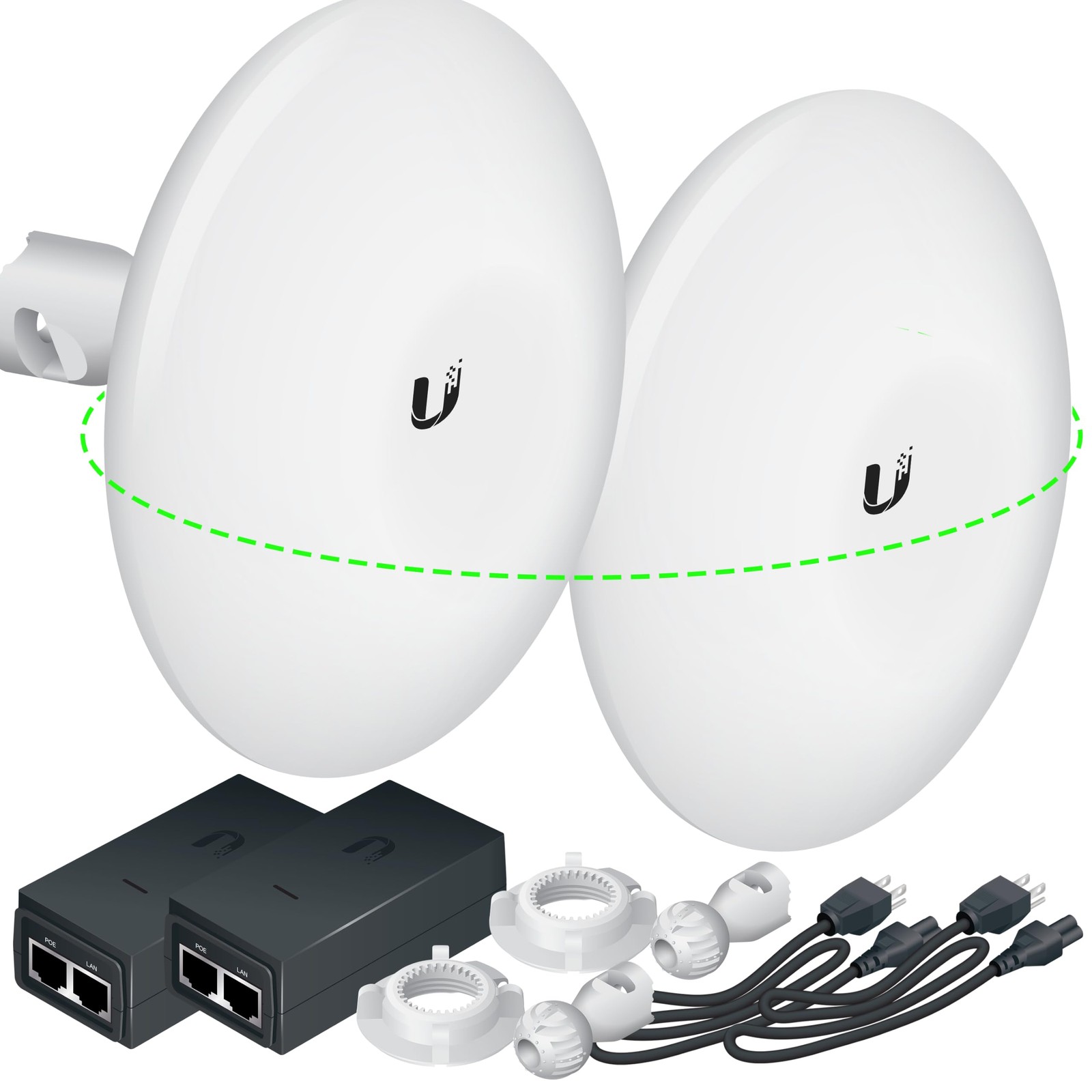 Wireless Bridge Ubiquiti NBE-M5-16 PRE-CONFIGURED, Bundle of 2 Ubiquiti NanoB...