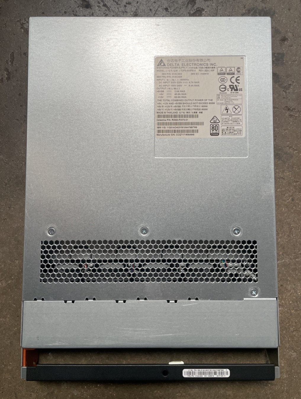 DELTA ELECTRONICS TDPS-800FB | SWITCHING POWER SUPPLIES ~ IBM PN: 01A403