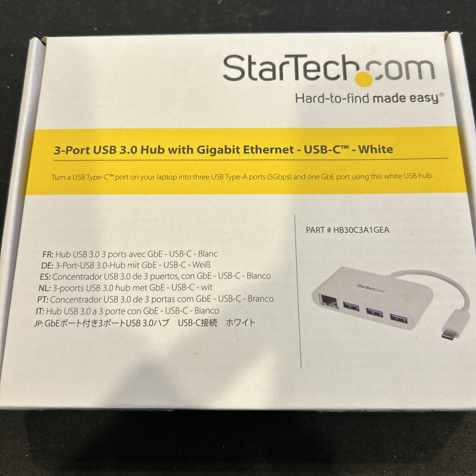 StarTech.com 3 Port USB C Hub w/Gigabit Ethernet USB Type C to 3 x USB-A