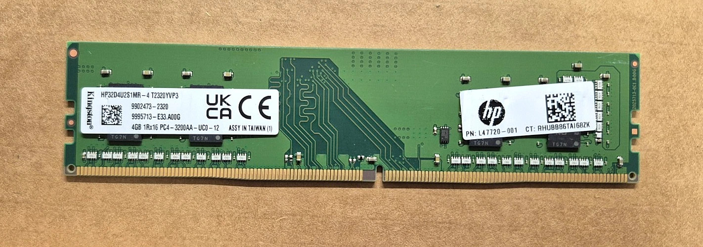 GREEN - KINGSTON 4GB PC4 3200MHZ UDIMM 288 PIN DESKTOP MEMORY