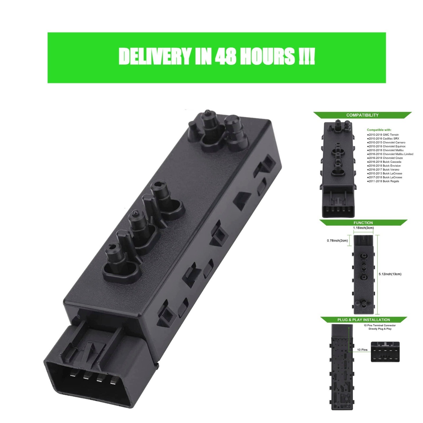 8 Way Power Seat Switch Driver Left Side for Chevy Camaro Malibu GMC Buick