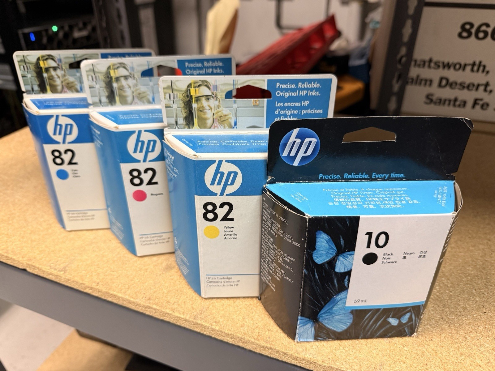 HP Genuine Original HP 10 & 82 Inkjet Cartridges Black Cyan Magenta Yellow