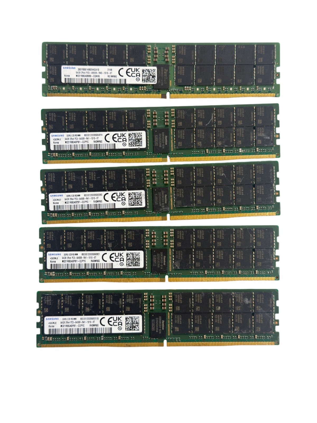 Lot of 5 SAMSUNG 64GB DDR5 PC5 SERVER RAM GOOD CONDITION FAILED STRESSTEST