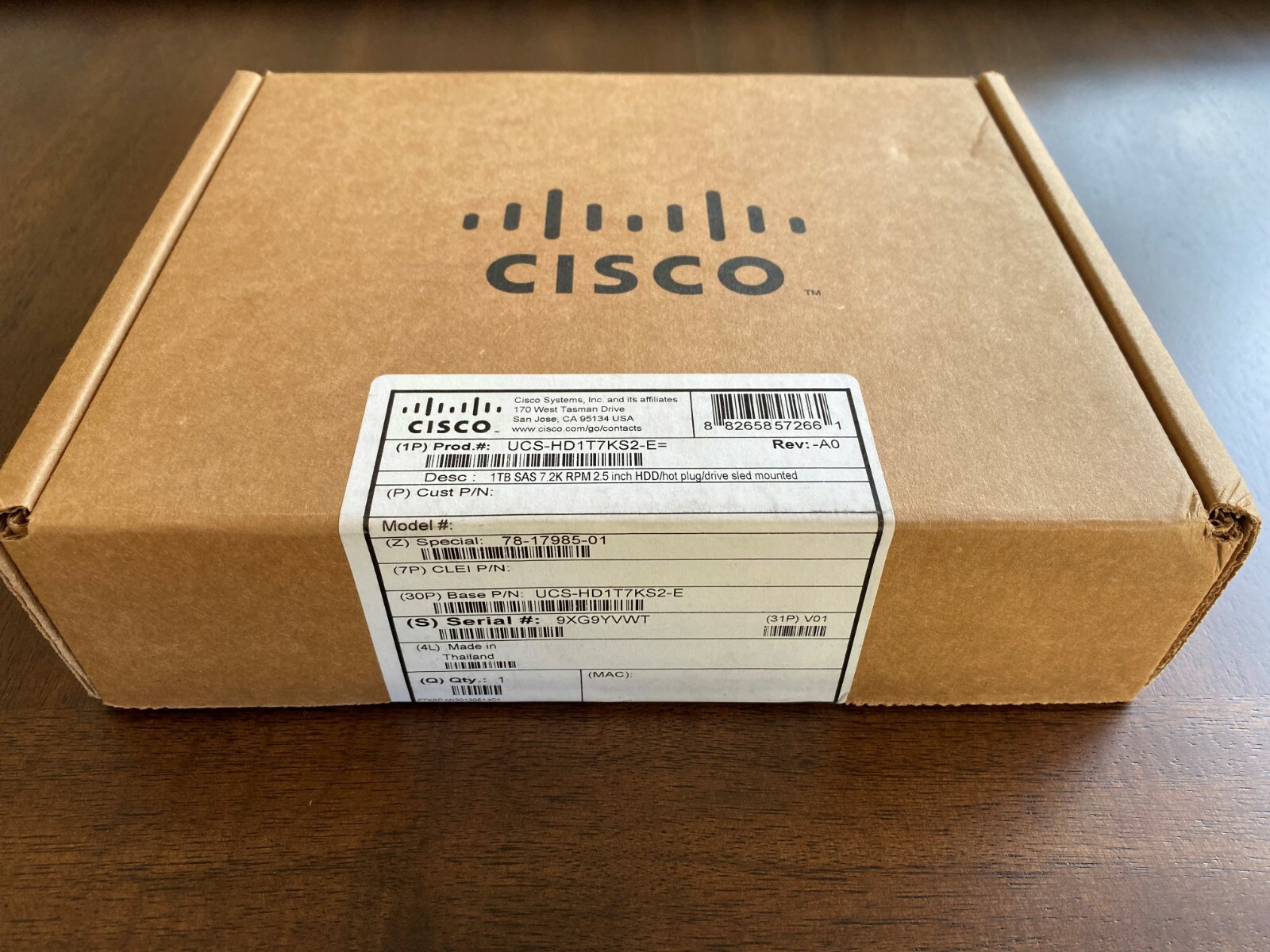New Sealed Cisco UCS-HD1T7KS2-E 1TB 7.2k 2.5" SAS Enterprise HDD 9RZ268-175