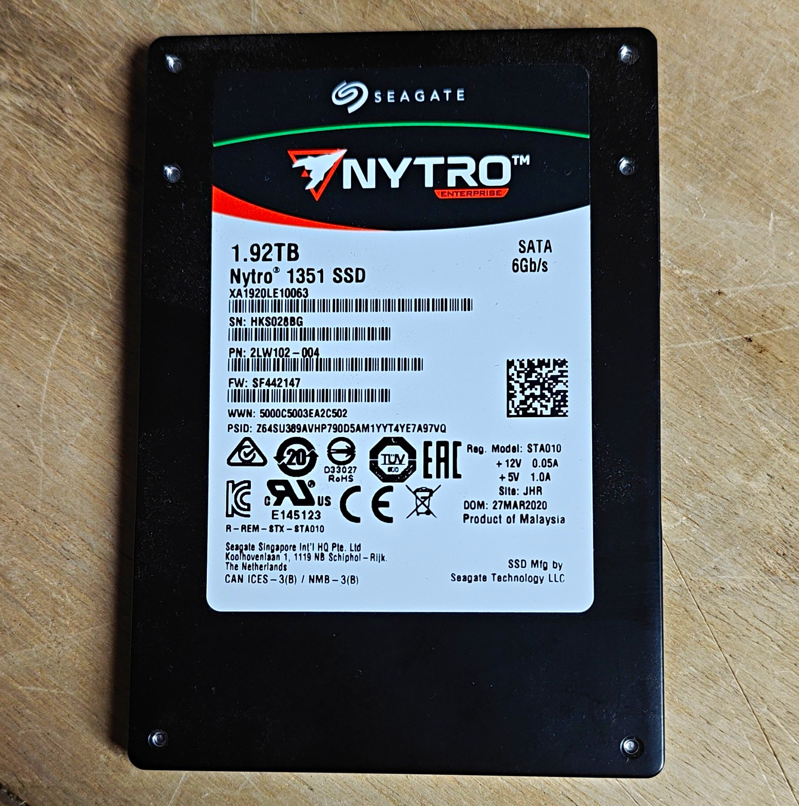 Seagate Nytro 1351 1.92TB 2.5" SATA 6Gb/s Enterprise Internal SSD XA1920LE10063
