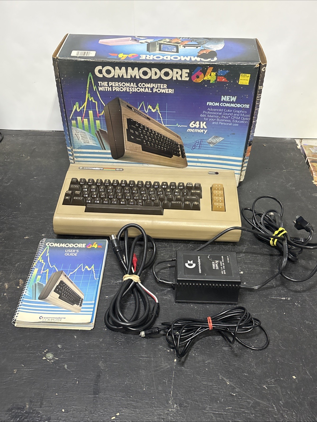 Commodore 64 w. Box Cleaned Tested Working & Guaranteed Vtg Retro Gaming