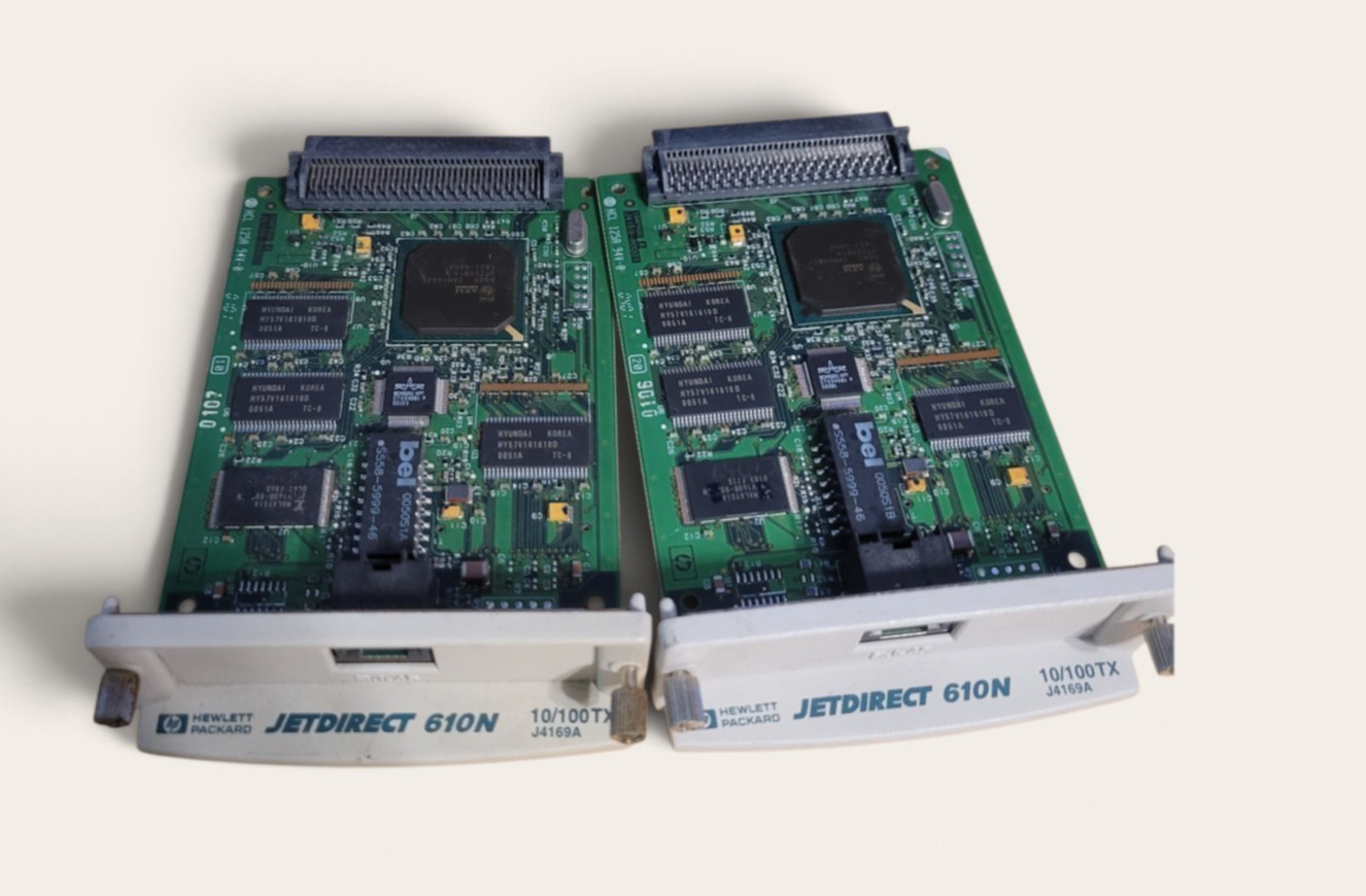 Lot of 2 HP JetDirect 610N J4169A 10/100TX EIO Ethernet Print Server Cards