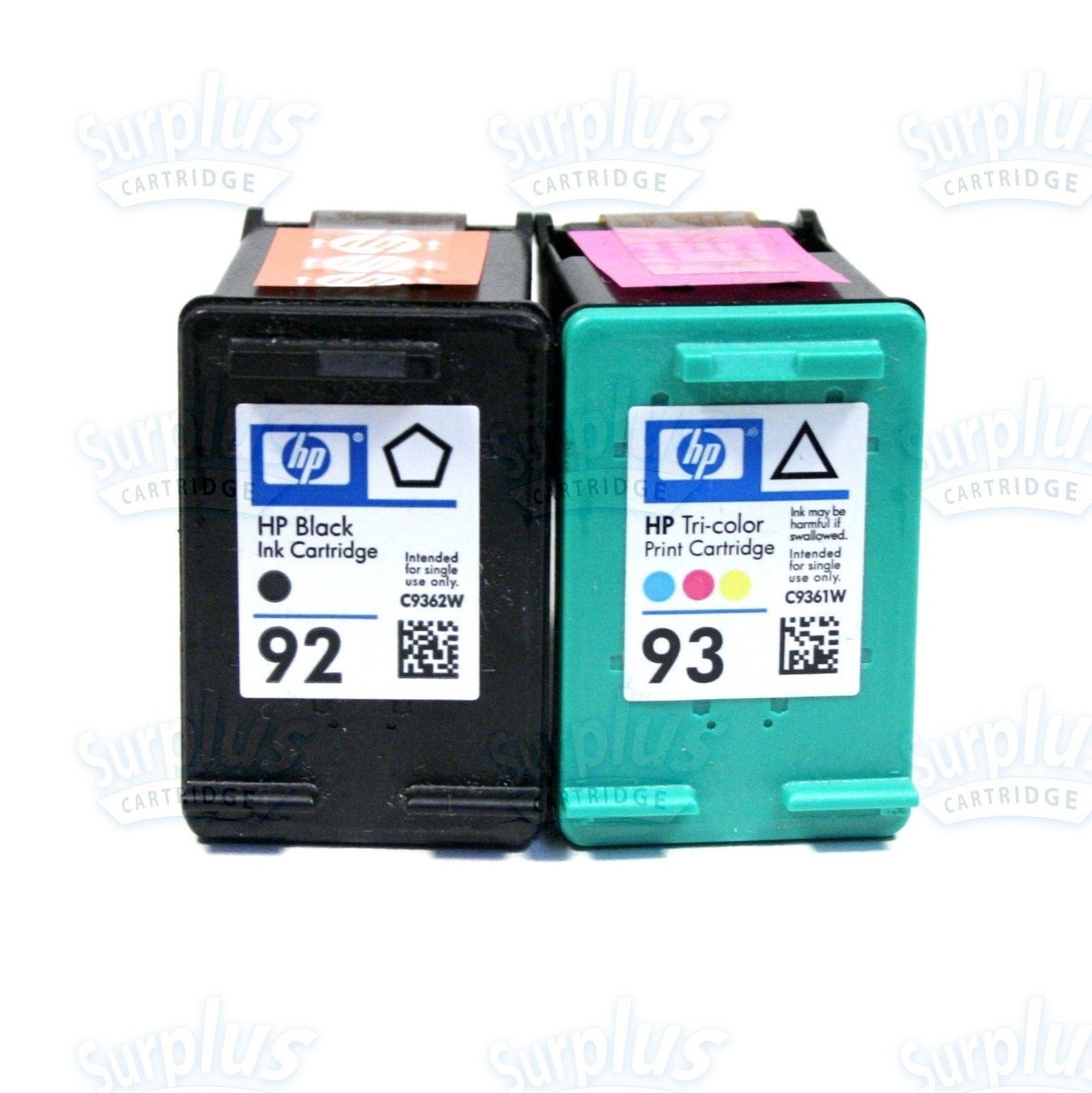 2pk Genuine HP 92/93 Black & Color Ink C3180 C3140 C3150 C3135 DeskJet 5420 5440