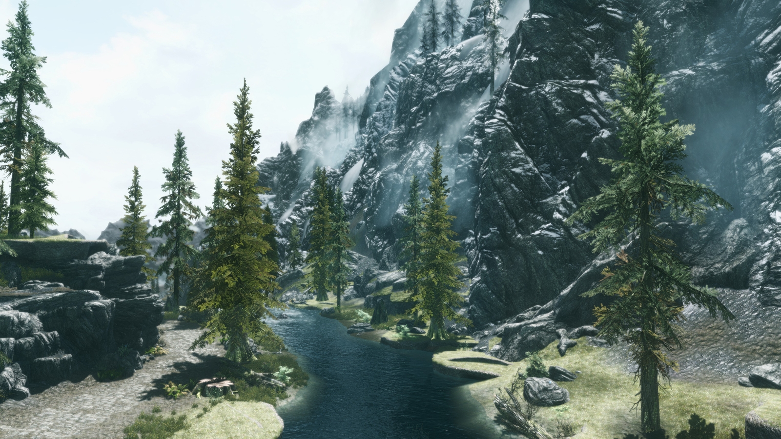 Landscape the elder scrolls v skyrim nature video games Custom Gaming Mat Desk