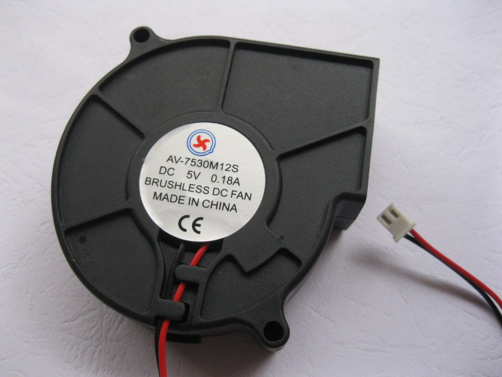 2 pcs Brushless DC Cooling Blower Fan 7530S 5V 2 Wire 75x75x30mm Sleeve Bearing