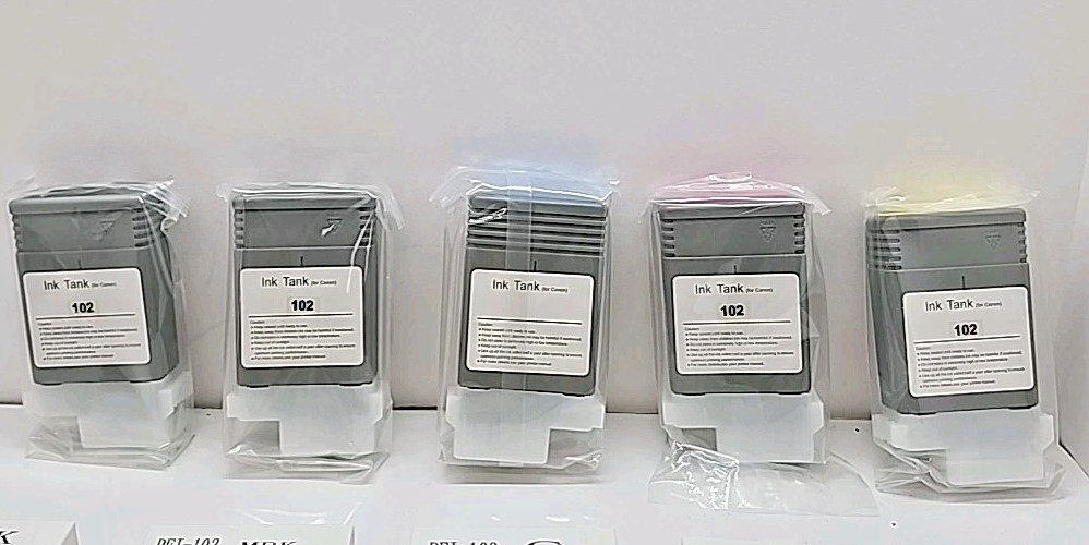 PFI-102 Ink 5-Pack (MBK/BK/C/M/Y) for Canon IPF500 IPF600 IPF750 IPF760