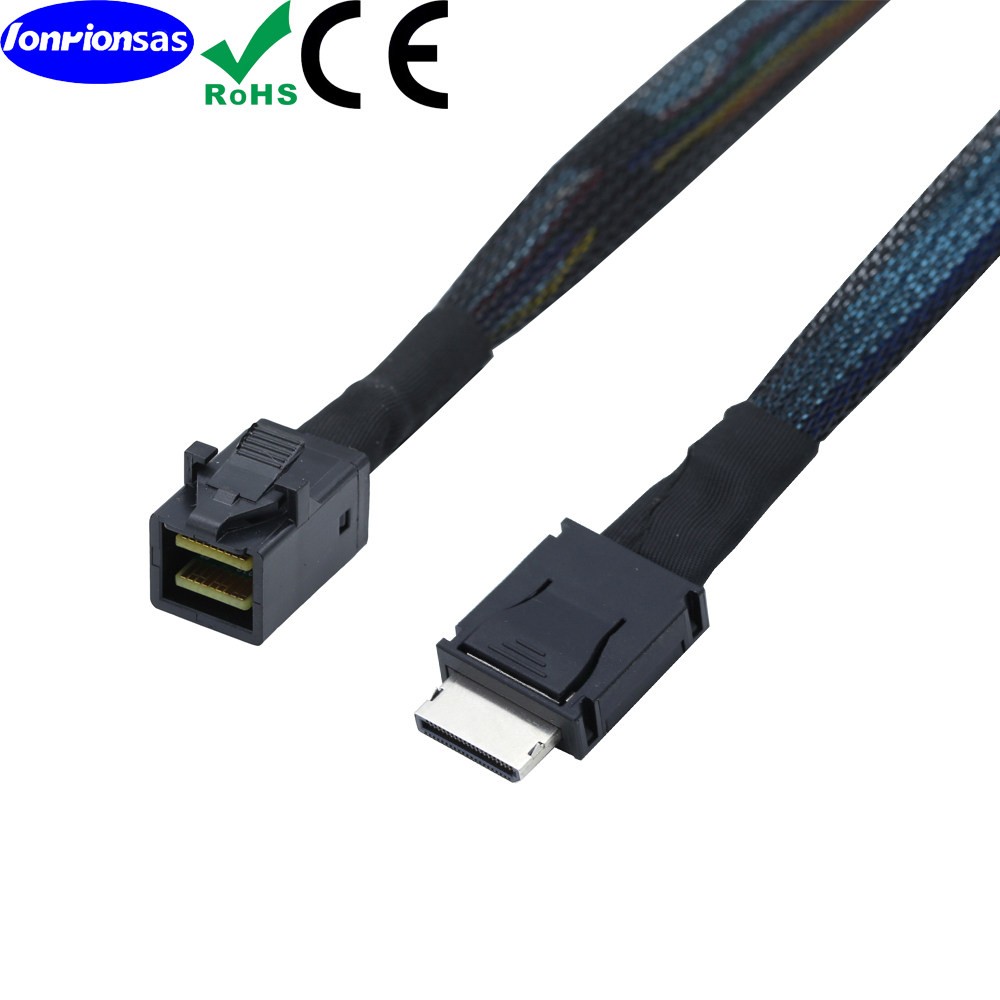 PCIe Oculink SFF-8611 4i to Mini SAS SFF-8643 Server Internal High Speed Cable