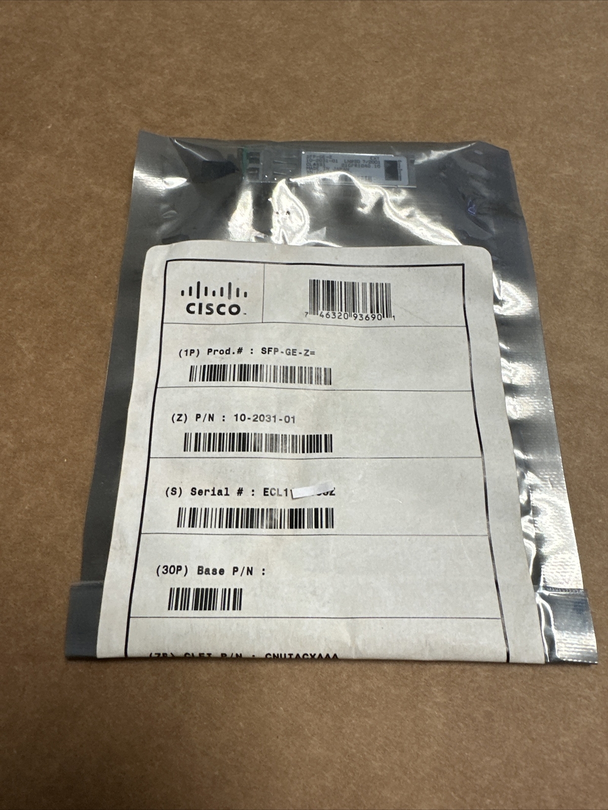 New Genuine Cisco SFP Optical Transceiver Module SFP-GE-Z 10-2031-01
