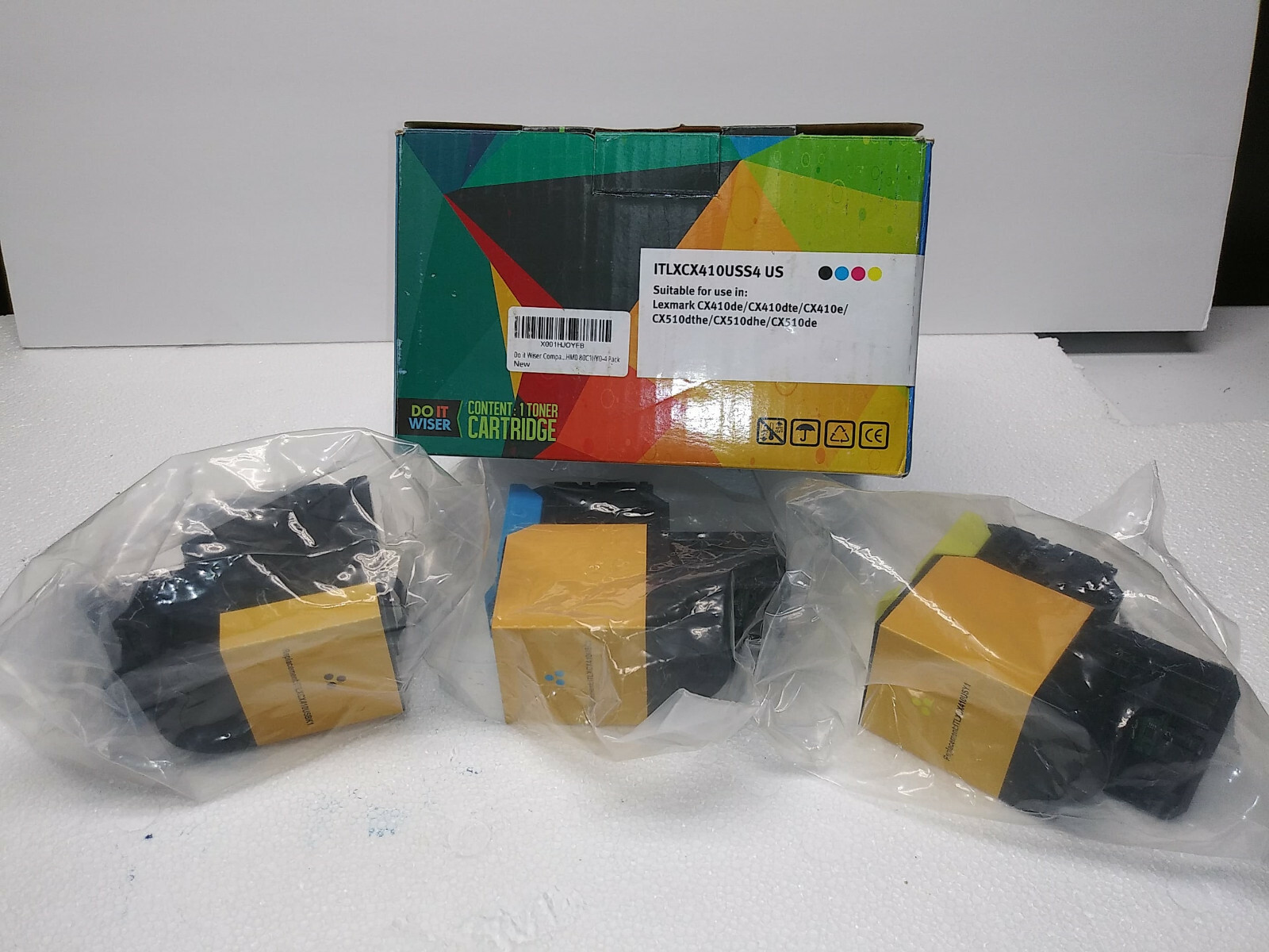 (3 Pack) Compatible Lexmark 80C1HK0 801HK 801HC 801HY Toner Cartridge Replacem.