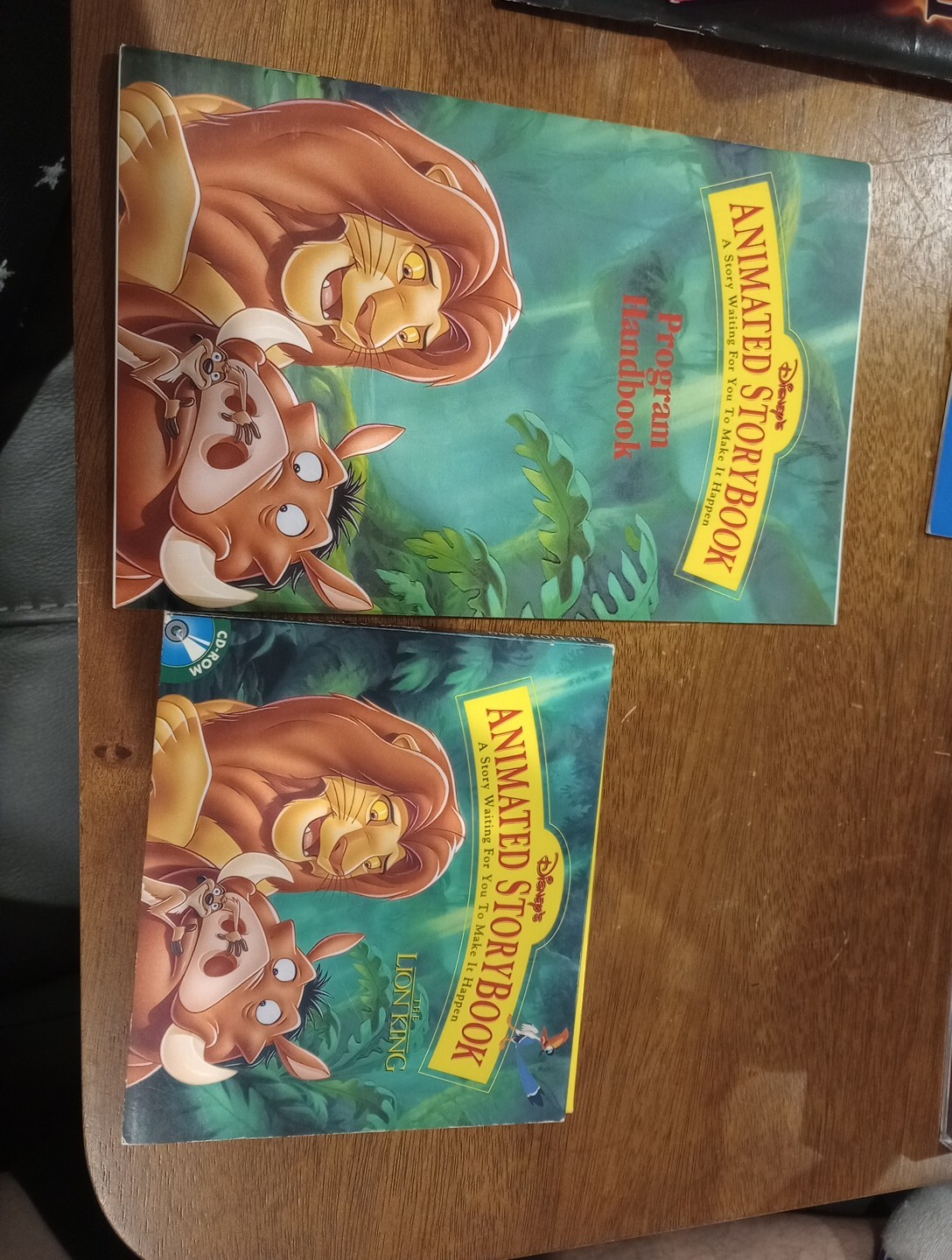 The Lion King  Animated Story Book - Disney 1994 - Interactive CD + Handbook