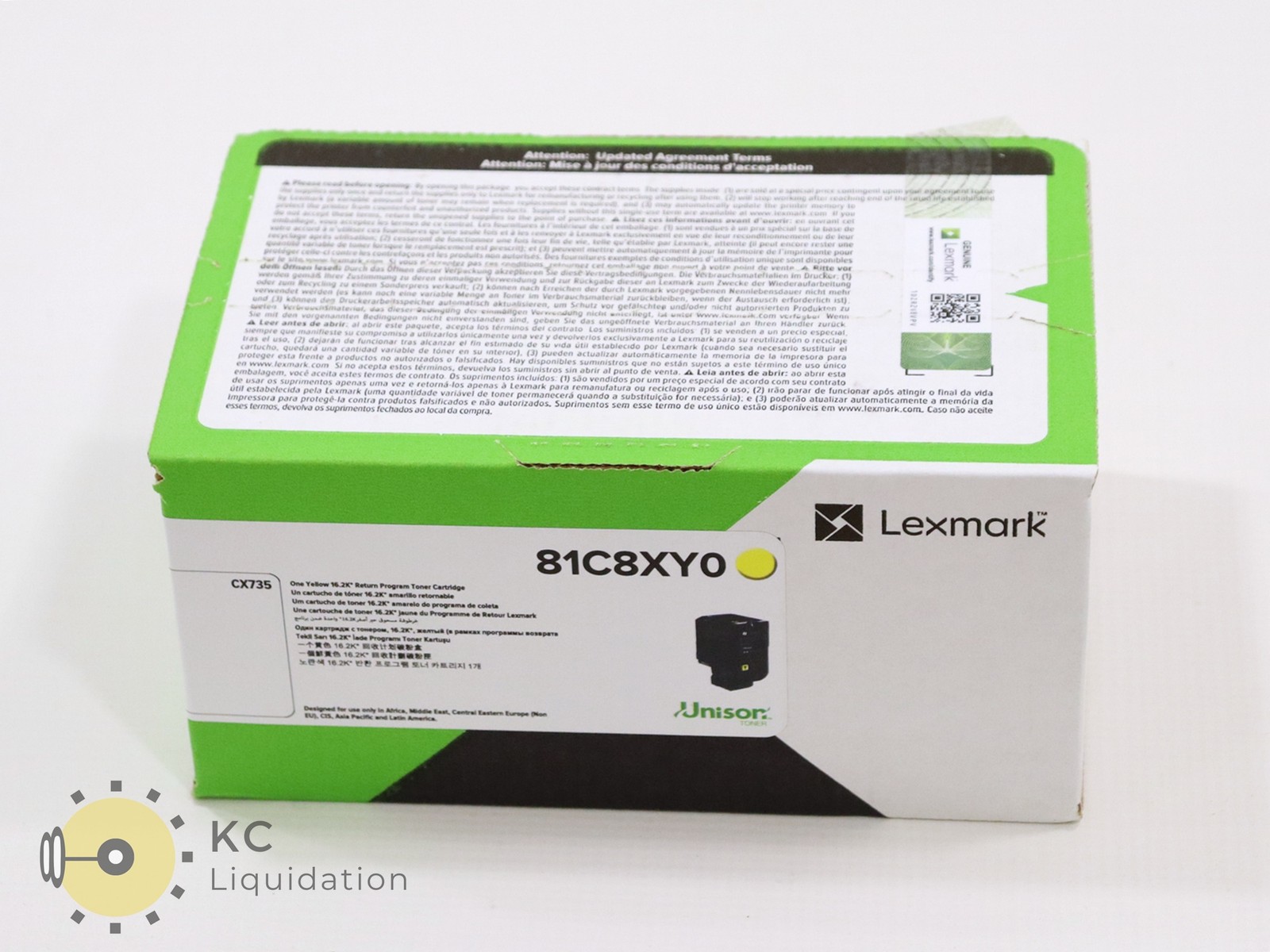 Lexmark 81C8XY0 One Yellow 16.2K Return Program Toner Cartridge