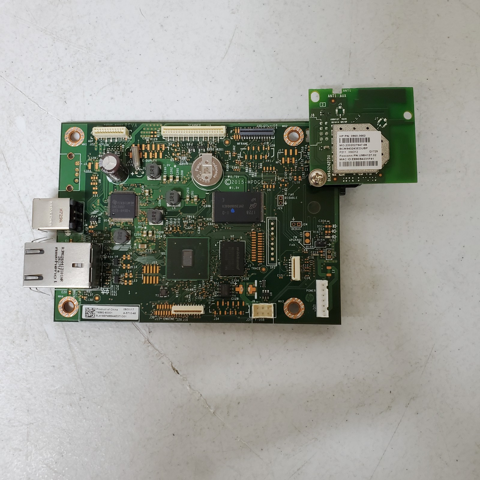 HP LaserJet Pro M281 Formatter Board Wi-Fi T6B82-60001 / T6B80-80001 Rev A
