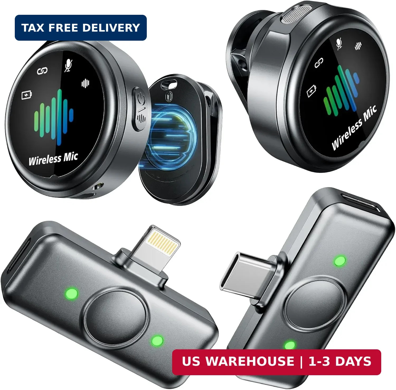 Magnetic Wireless Microphone for iPhone: Wireless lavalier Microphone for Androi