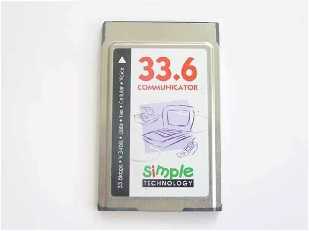 Simple Technology 33.6 Communicator PCMCIA Modem V.34bis MNP 2-4 Data Fax Voice