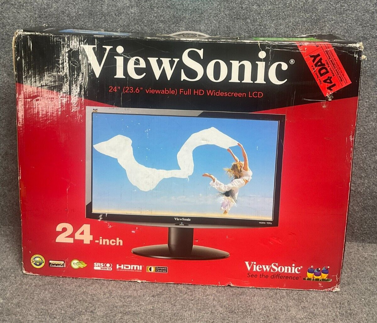 ViewSonic VX2433WM 24&amp;quot; LCD Monitor HDMI Full HD 1080p Used 16844