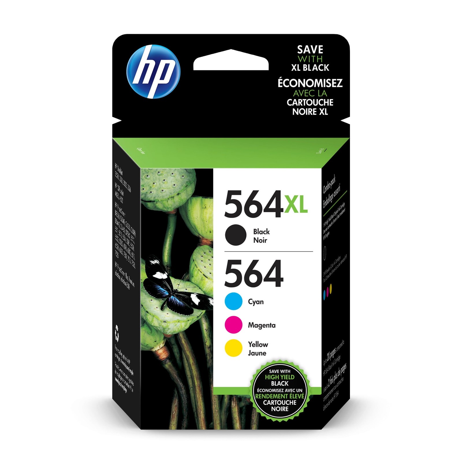 HP 564XL Black 564 Cyan Magenta Yellow Ink Cartridges 4 Pack for HP Printers