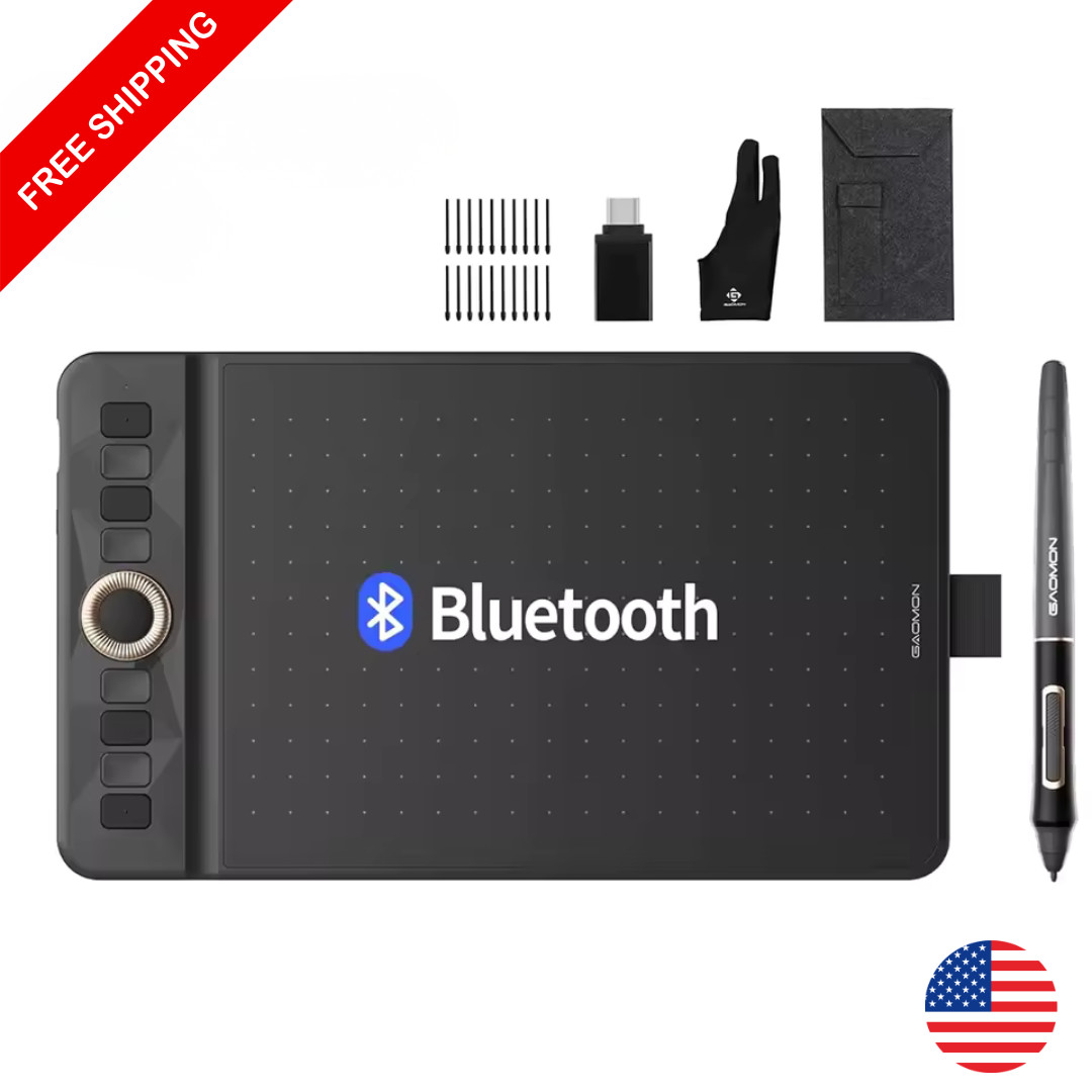 Wireless Graphics Tablet 8x5 Bluetooth 5.0 16K Pressure Android Drawing Pad