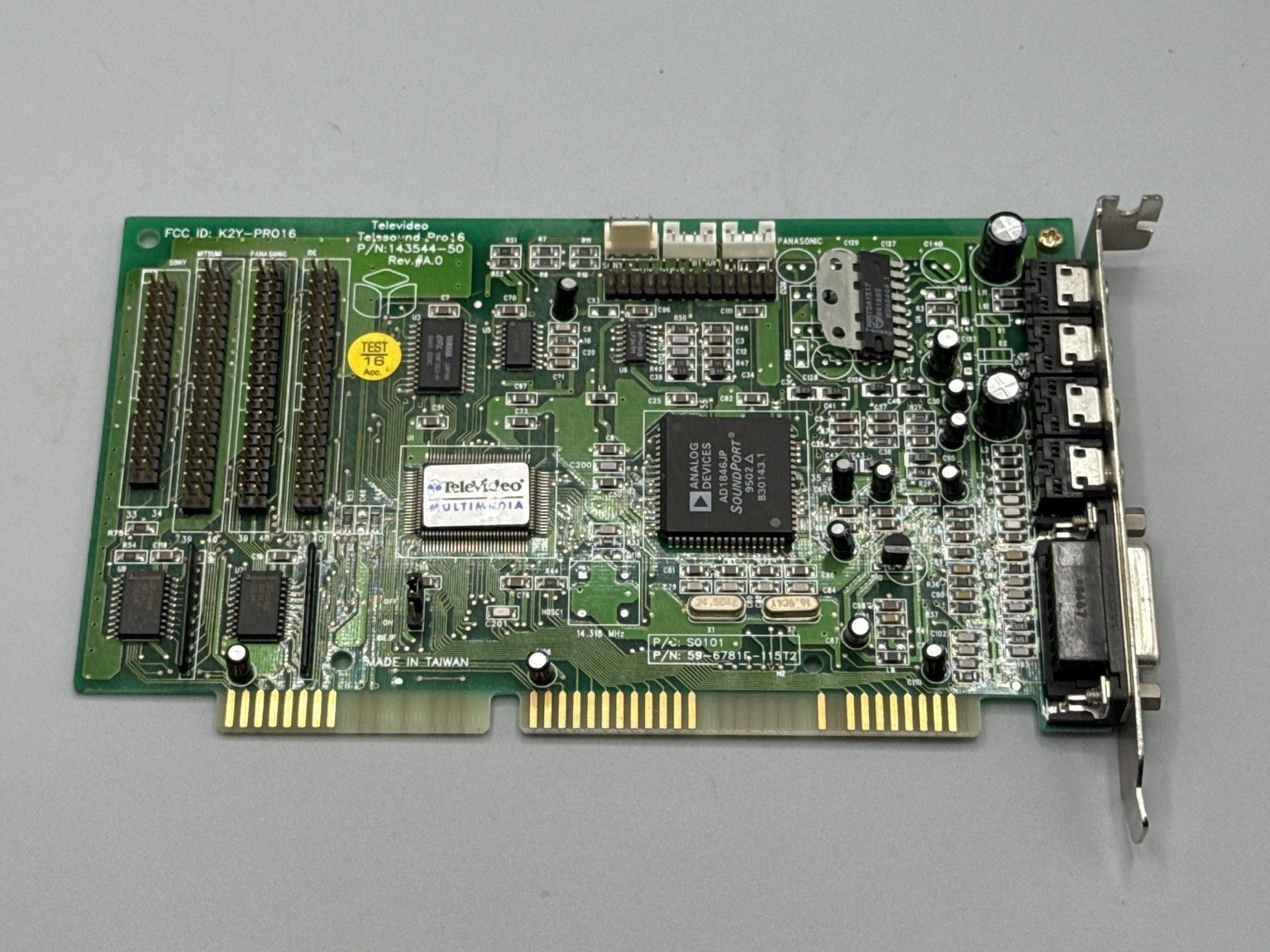 Televideo Telesound Pro Multimedia ISA Card 143544-50 / K2Y-PRO16 Vintage