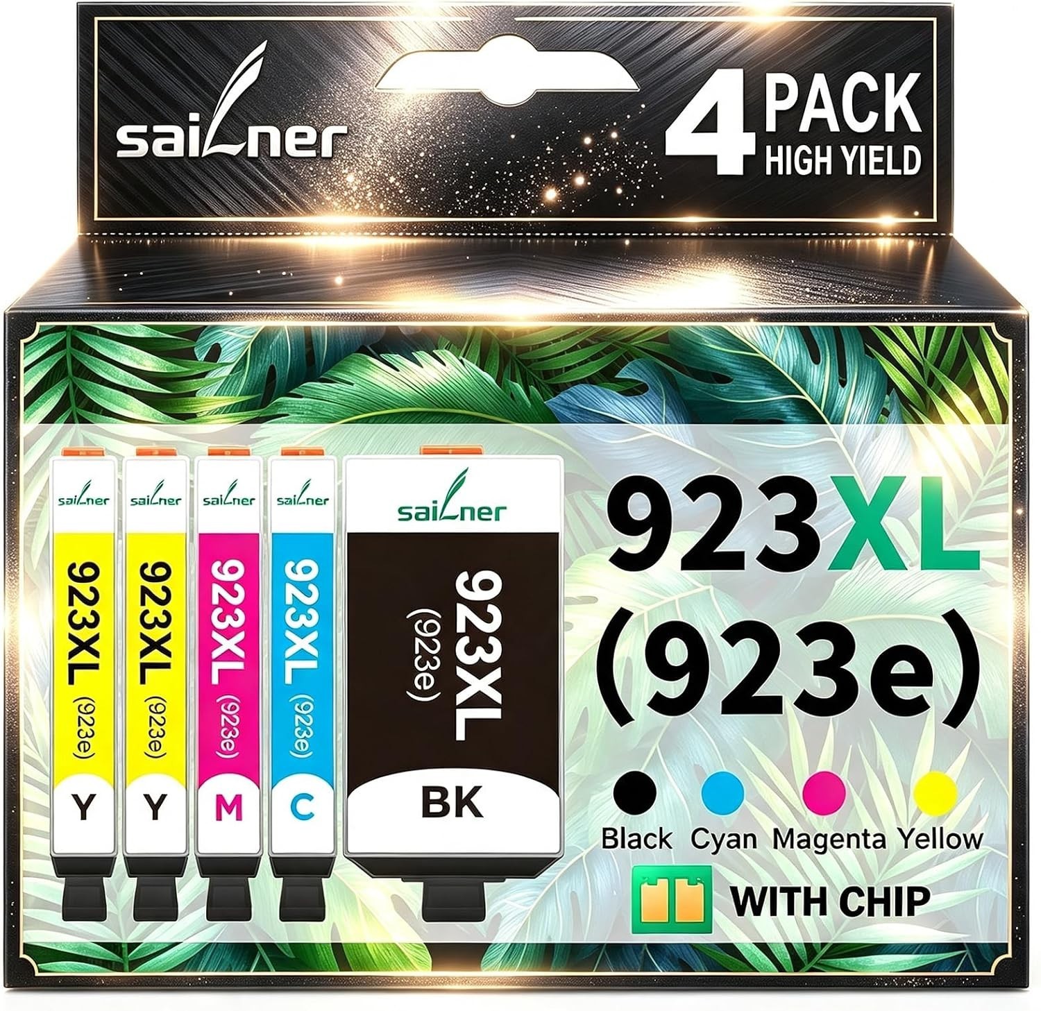 923 Ink Cartridges 923e High Yield with Chip Replacement for HP 923 923XL