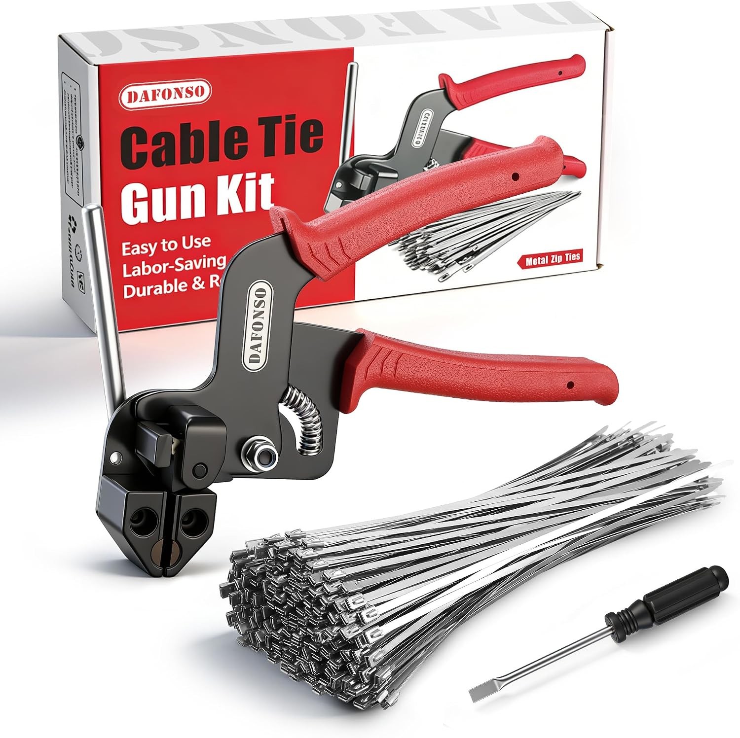 112 Piece 11.8 Inch 304 Stainless Steel Cable Tie Gun Kit